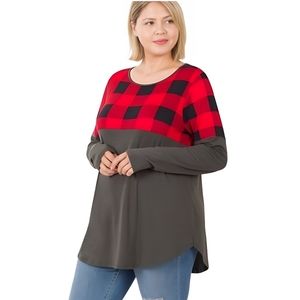 Plus Buffalo Plaid Top